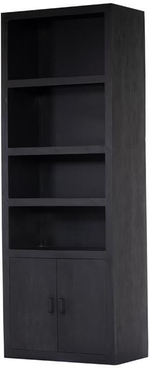 Giga Meubel Wandkast Zwart Mangohout 80x220cm Kast Xander - Foto 3