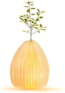 Gingko Smart Vase Light Lamp Vaas Oplaadbaar Walnoot