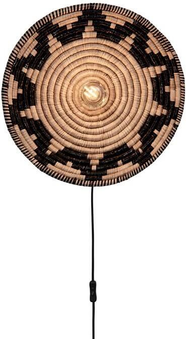 GOOD&MOJO Wandlamp Andros Naturel|Zwart Ø45cm