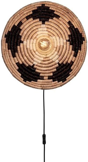 GOOD&MOJO Wandlamp Andros 45cm Zwart Naturel Wit