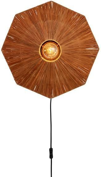 GOOD&MOJO Wandlamp Panama Raffia 45cm Bruin
