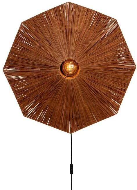 GOOD&MOJO Wandlamp Panama Raffia 65cm Bruin
