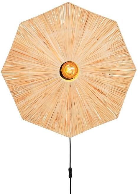 GOOD&MOJO Wandlamp Panama Raffia 65cm Naturel