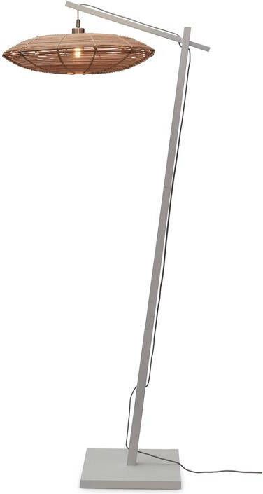 GOOD&MOJO Vloerlamp Tanami Bamboe Wit|Rotan 78x55x176cm
