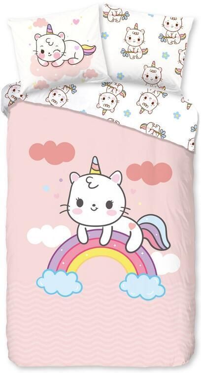 Good Morning Kinder Dekbedovertrek Katoen Puk pink 140x200|220cm