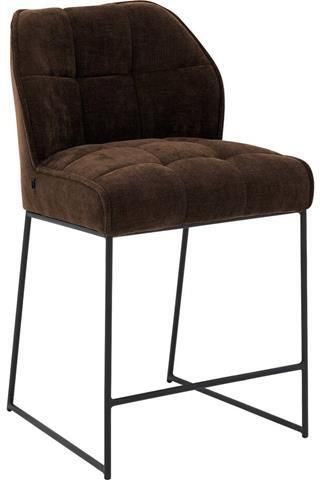 Goossens Barstoel Ronnie Barstoel zithoogte 72 cm bruin Textiel