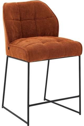 Goossens Barstoel Ronnie Barstoel zithoogte 72 cm bruin Textiel