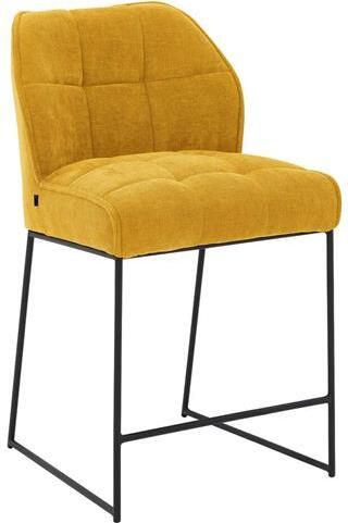 Goossens Barstoel Ronnie Barstoel zithoogte 72 cm geel Textiel