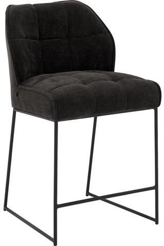 Goossens Barstoel Ronnie Barstoel zithoogte 72 cm grijs Textiel