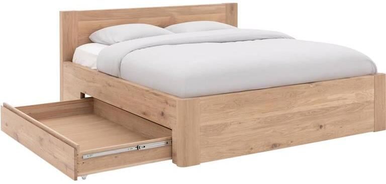 Goossens Bedframe Bibi 160 x 200 Eiken wit geolied Hout