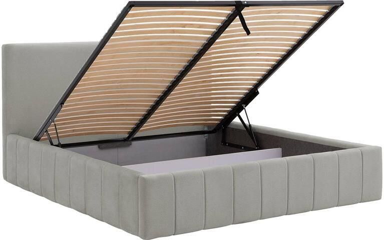 Goossens Bedframe Carte 160 x 200 Velours grijs 4 Fluweel