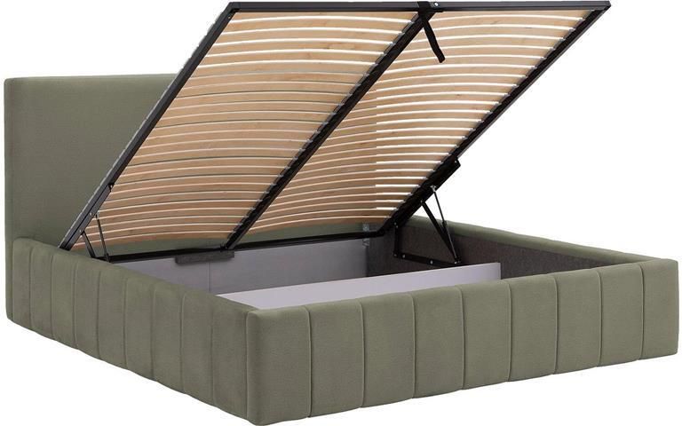 Goossens Bedframe Carte 160 x 200 Velours groen 11 Fluweel