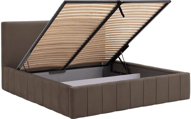 Goossens Bedframe Carte 160 x 200 Velours middenbruin 5 Fluweel