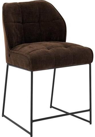 Goossens Counterstoel Ronnie Counterstoel zithoogte 65 cm bruin