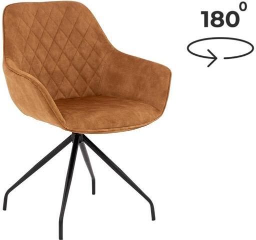 Goossens Eetkamerstoel Ebi Met Armleuning Velvet Geel - Foto 3