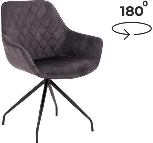 Goossens Eetkamerstoel Ebi Met Armleuning Velvet Grijs - Foto 2