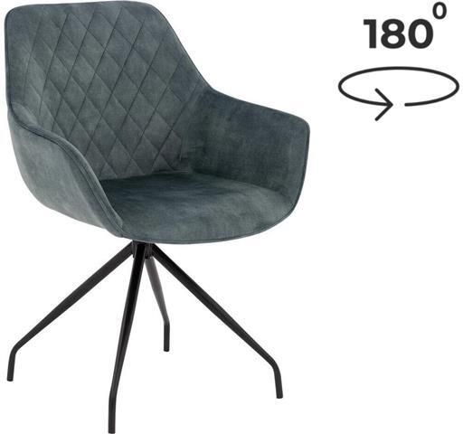 Goossens Eetkamerstoel Ebi Met Armleuning Velvet Blauw - Foto 2