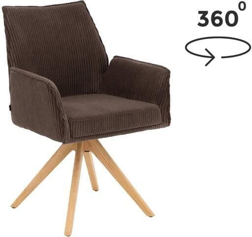 Goossens Eetkamerstoel Laurens Met Armleuning Stof Bruin - Foto 3