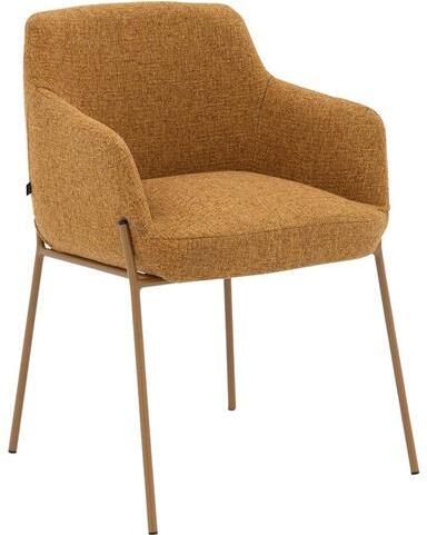 Goossens Eetkamerstoel Pepijnleuning Textiel met armleuning