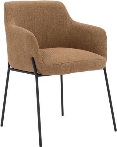 Goossens Eetkamerstoel Pepijnleuning Textiel met armleuning