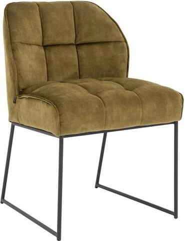 Goossens Eetkamerstoel Ronnieleuning Fluweel zonder armleuning