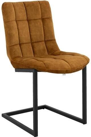 Goossens Eetkamerstoel Steven Fluweel zonder armleuning