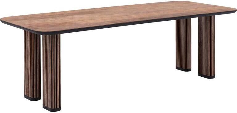 Goossens Adel Eettafel Hout 225 x 78 x 100 cm Rechthoek bruin - Foto 2