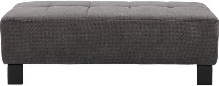 Goossens Hocker Alvin in stof fijn geweven kwartsgrijs