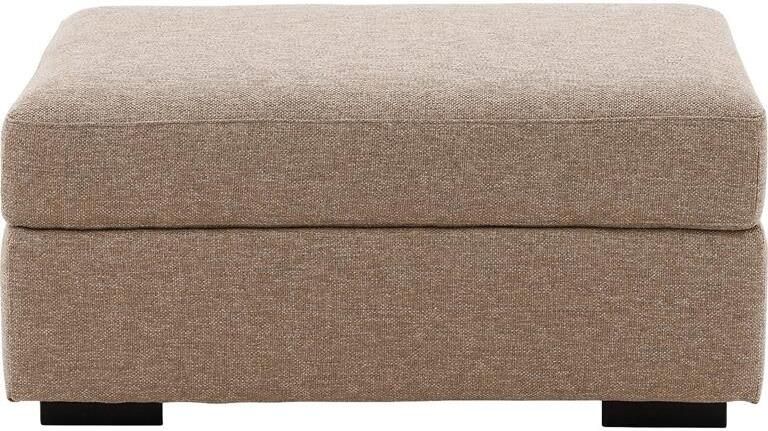 Goossens Hocker Lucca in stof grof geweven lever