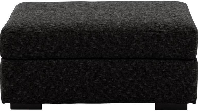 Goossens Hocker Lucca in stof grof geweven onyx