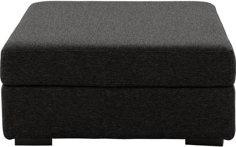 Goossens Hocker Lucca in stof grof geweven onyx