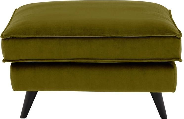 Goossens Hocker Suite in stof velours olijfgroen