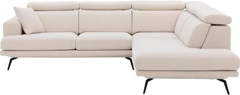 Goossens Viggo Hoekbank Stof Wit 282 x 82 x 228 cm Rechts - Foto 3