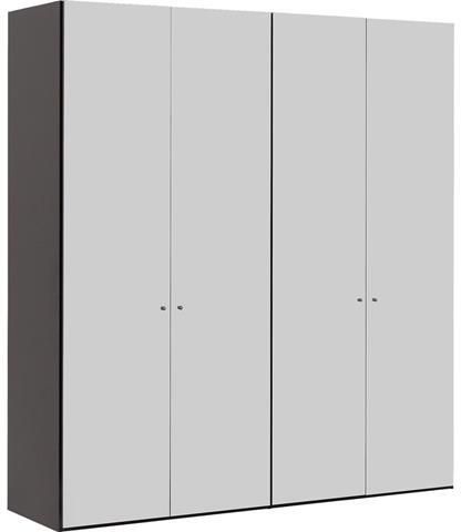 Goossens Kledingkast Easy Storage Ddk Kledingkast 203 cm breed 220 cm hoog 4x glas draaideur