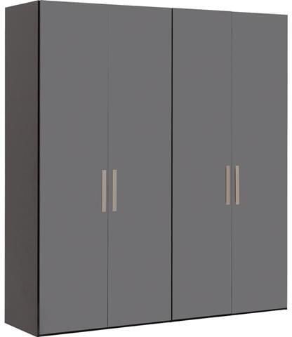 Goossens Kledingkast Easy Storage Ddk Kledingkast 203 cm breed 220 cm hoog 4x glas draaideur