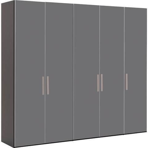 Goossens Kledingkast Easy Storage Ddk Kledingkast 253 cm breed 220 cm hoog 5x glas draaideur