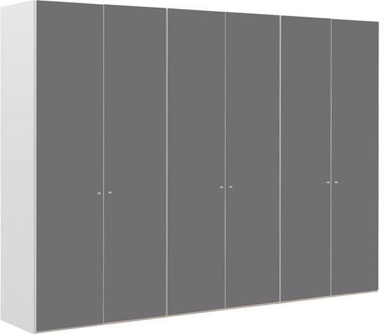 Goossens Kledingkast Easy Storage Ddk Kledingkast 304 cm breed 220 cm hoog 6x glas draaideur