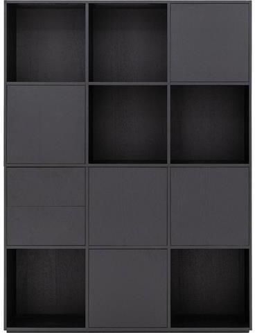 Goossens Wandmeubel Sevilla 5 Deuren 2 Laden 6 Open Vakken Hout Zwart - Foto 2