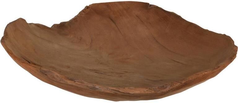 H&S Collection fruitschaal|fruitmand teak hout D30 cm