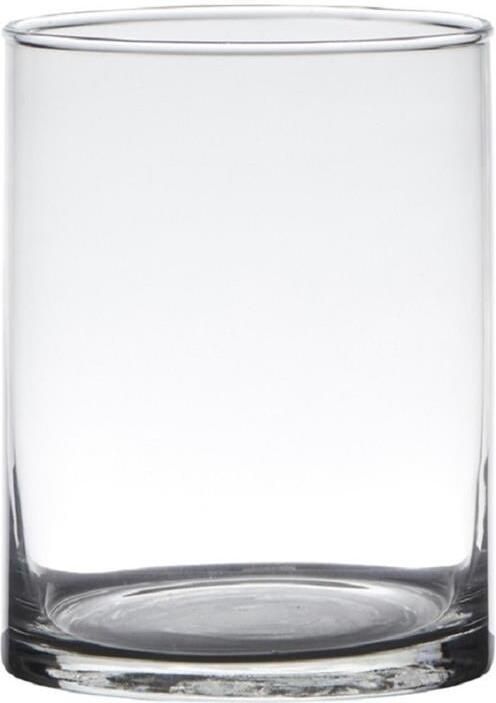 Hakbijl glass Vaas cilinder glas transparant 20 x 12 cm