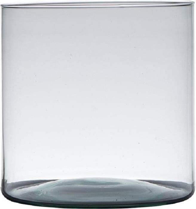 Hakbijl glass Vaas transparant cylinder vorm 19 x 19 cm