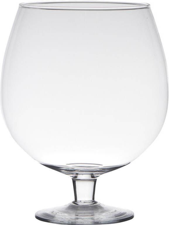 Hakbijl glass Vaas Brandy op voet transparant glas 10l 38 cm