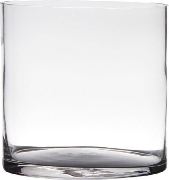 Hakbijl glass Vaas cilinder glas transparant 19 x 19 cm
