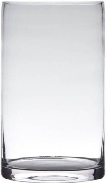 Hakbijl glass Vaas cilinder glas transparant 20 x 15 cm