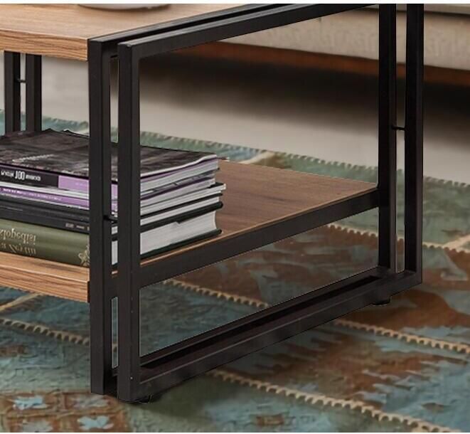 Hannah Home Giga Meubel Salontafel Atlantic Pine|Zwart 70x70x40cm Cosmo - Foto 4