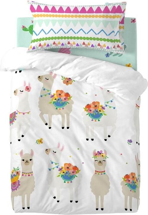 Happyfriday Cute llamas Dekbedovertrek wieg 2-delig Moshi Veelkleurig 100% katoen de kwaliteit van 150 hilos