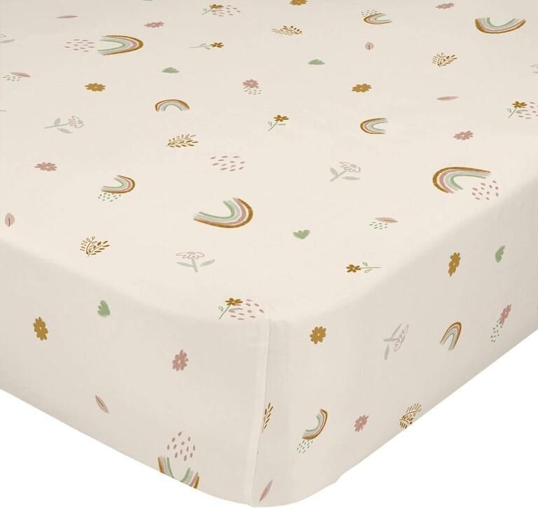 Happyfriday Iris Hoeslaken wieg Mini Veelkleurig 100% katoen de kwaliteit van 150 TC