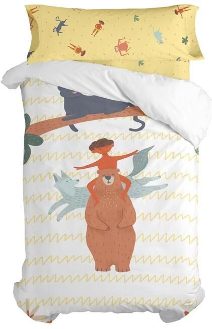 Happyfriday Jungle life Dekbedovertrek 2-delig Mr Fox Veelkleurig 100% katoen de kwaliteit van 150 TC - Foto 2