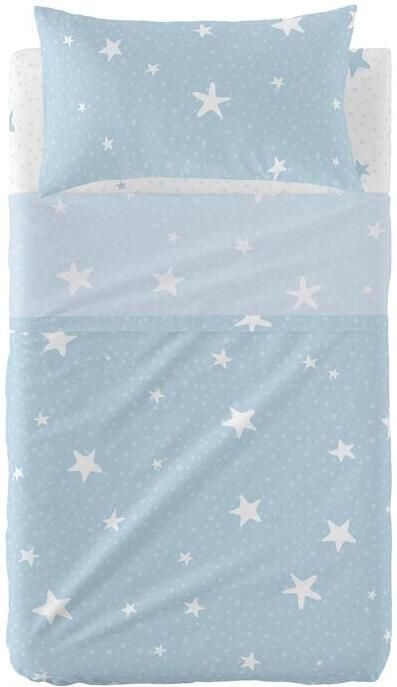 Happyfriday Little star Laken Set ledikant 2-delig Blauw Basic Kids Blauw 100% katoen de kwaliteit van 150 TC