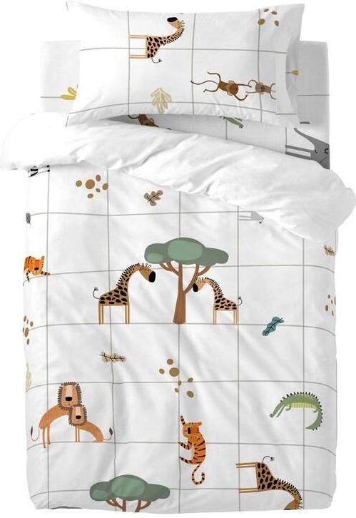 Happyfriday Mini savanna Dekbedovertrek 2-delig 100x120 cm (Ledikant) Mini Veelkleurig 100% katoen de kwaliteit van 150 TC